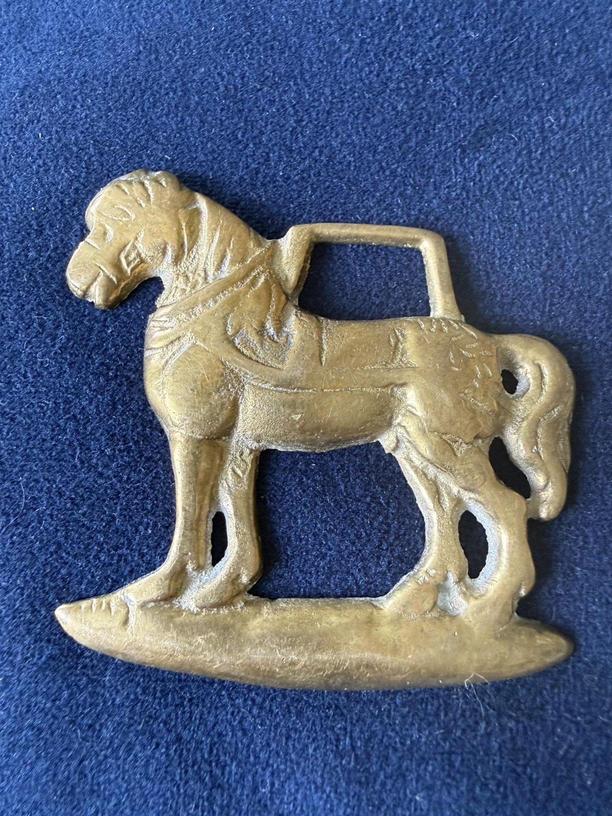 Horse Brass Medallion Buckle  HORSE PROFILE  Vintage Equestrian Ornament