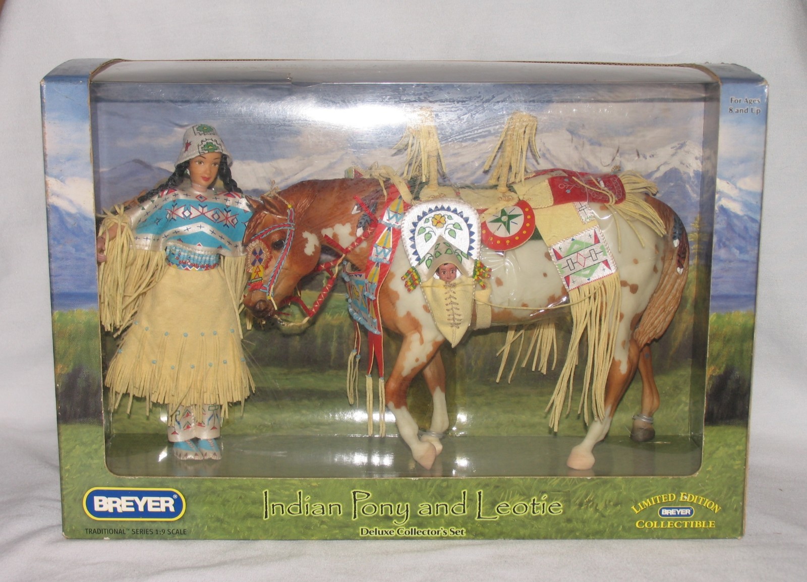 Breyer horse indian pony and Leotie toy collection limited appaloosa set NICE