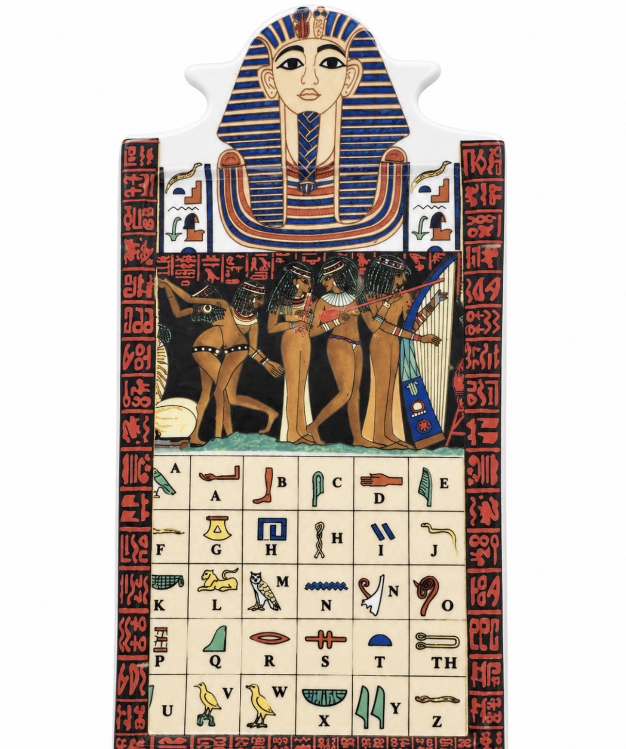 Vintage EgyptAir Porcelain Plaque – Hieroglyphic Alphabet – Ceramica F.M. & Co
