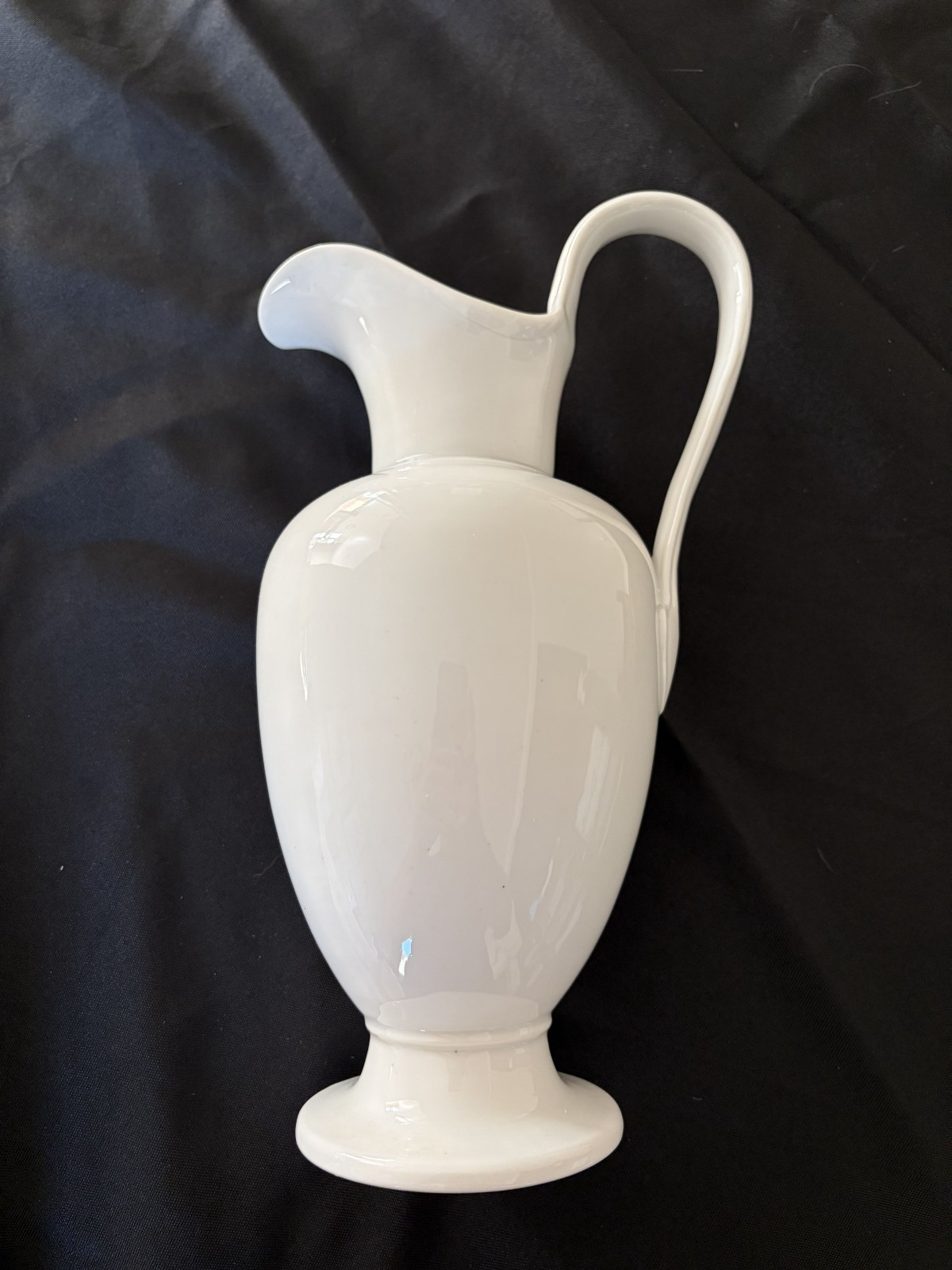 Antique Royal Copenhagen White Porcelain Ewer Pitcher 3 Blue Waves 11.25