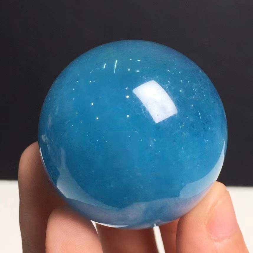 40mm Natural Aquamarine Quartz Sphere Crystal Ball Reiki Decor AAAA