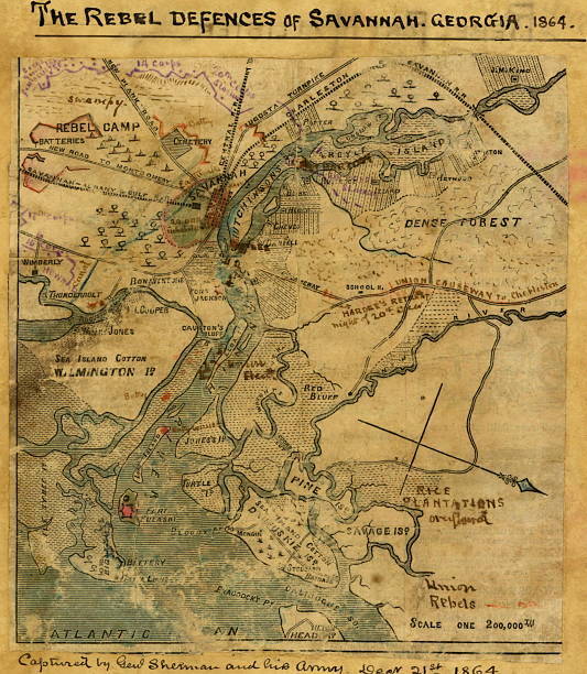 Attack On Ft. Pulaski. Savannah 1862 Map OLD PHOTO PRINT