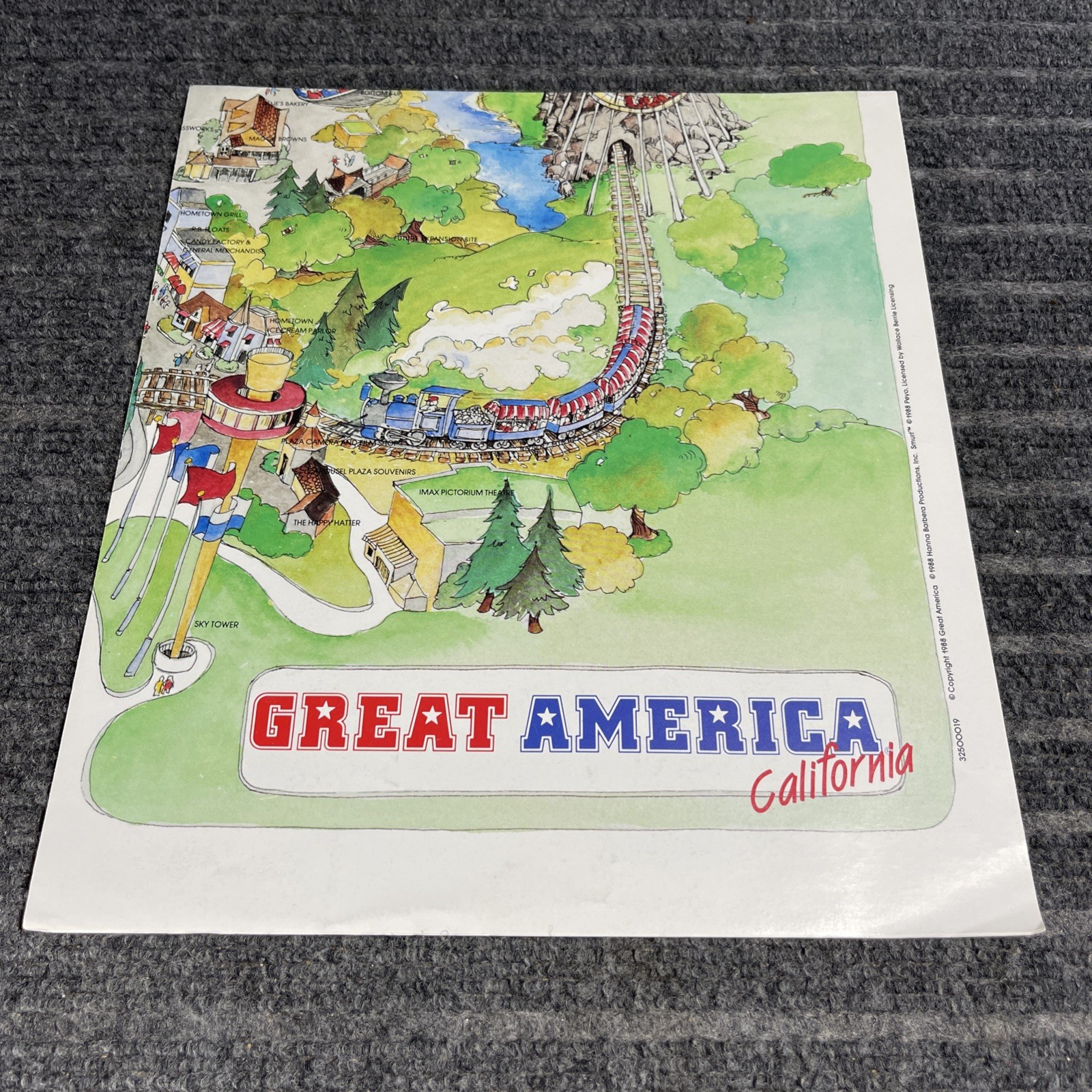 Vintage Great America CA Amusement Theme Park Souvenir Map 1988 UNDISPLAYED
