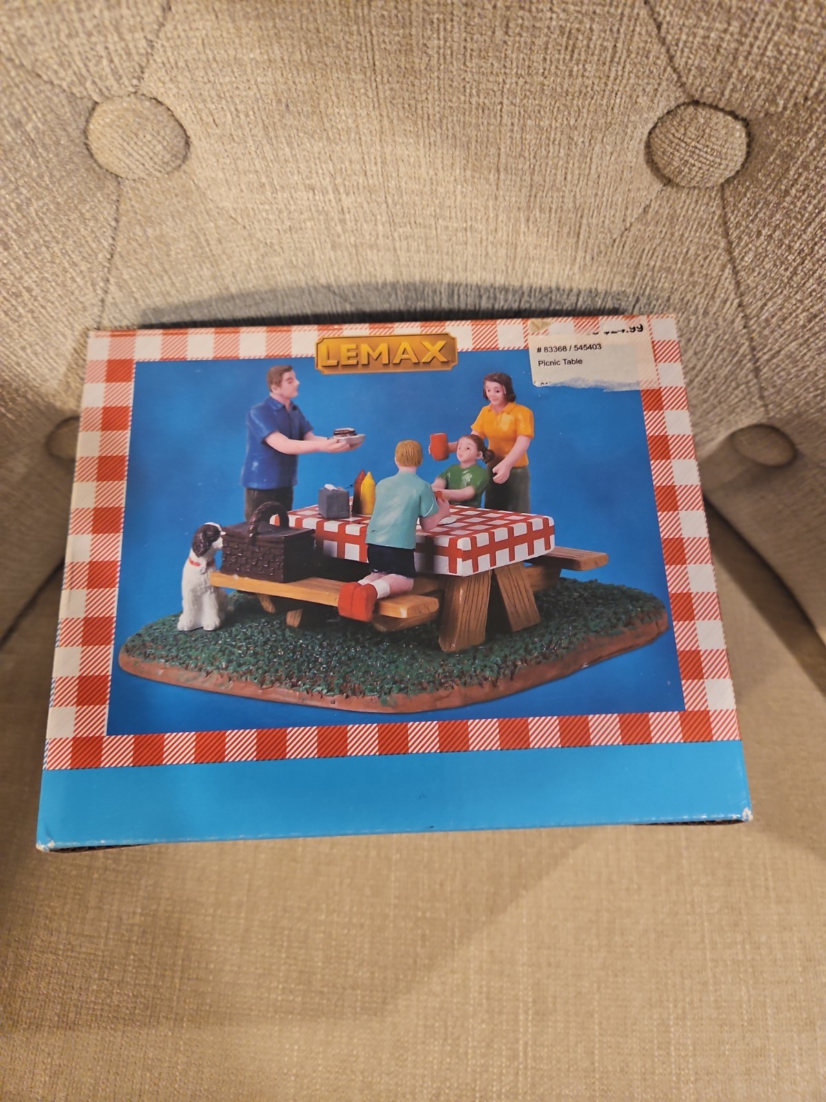 Lemax 4th of July Table Picnic Table + Box RETIRED in 2019, Summer Americana 
