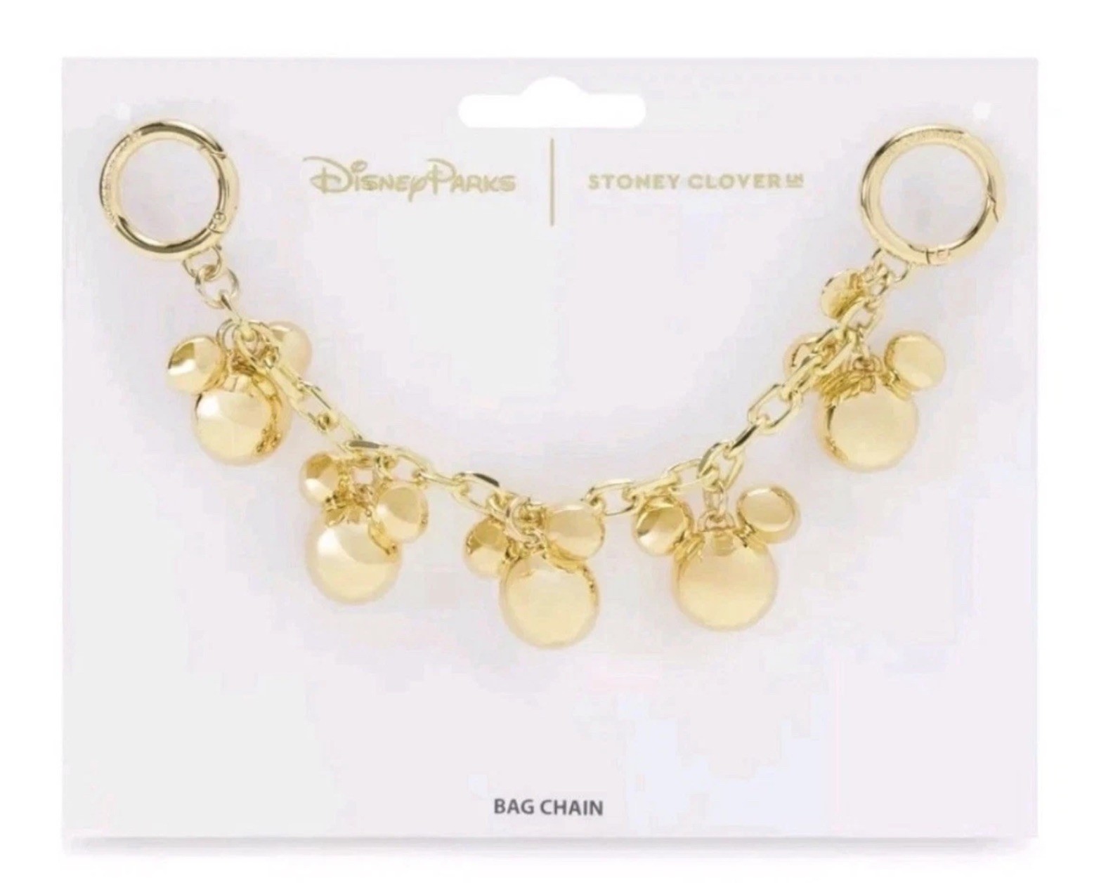 NEW Disney Stoney Clover Lane Mickey Mouse Icon Bag Charm Chain Gold