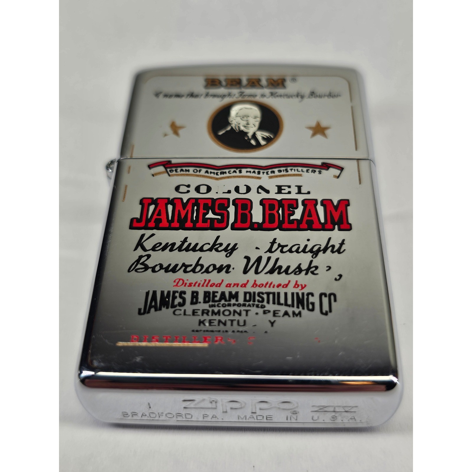 Zippo James B Beam Bourbon Lighter Mens OS Silver 1998 Vintage Chrome
