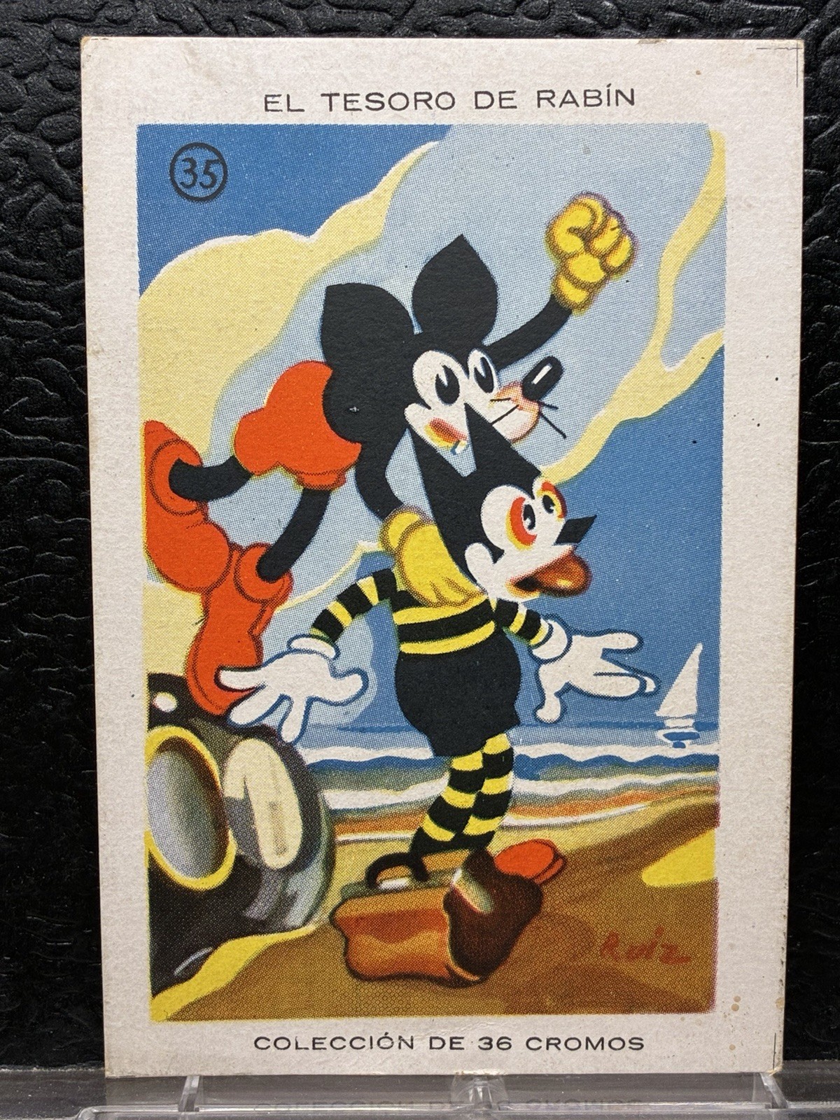 1930s Chocolate Amatller Mickey Mouse ? #35 El Tesoro De Rabin Spain Card