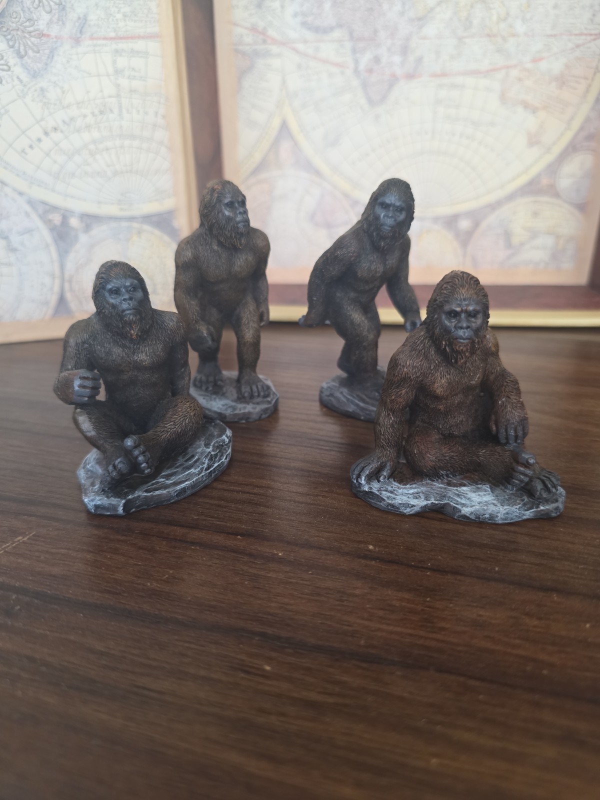 Set of 4 Forest Mythical Creature Sasquatch Big Foot Cryptid Apes 3.5 /2.5 in