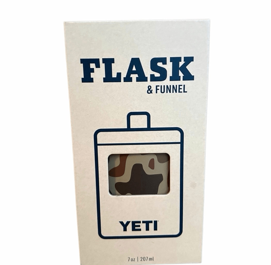 YETI Flask 7 oz Tan Camo Funnel Set Rare Sold Out Stainless Steel NEW