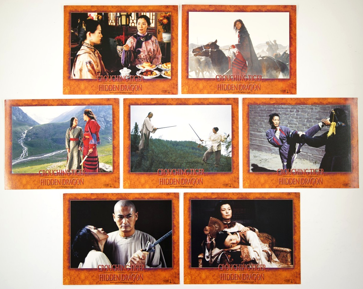 WO HU CANG LONG 2000 CROUCHING TIGER HIDDEN DRAGON Lot Set of7 Movie Lobby Cards WO HU CANG LONG 2000 CROUCHING TIGER HIDDEN DRAGON Lot Set of7 Movie Lobby Cards