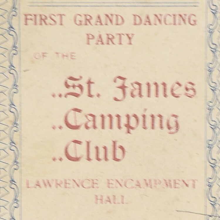 1897 St James Camping Club Dance Condit's Orchestra Cambridge Harvard University