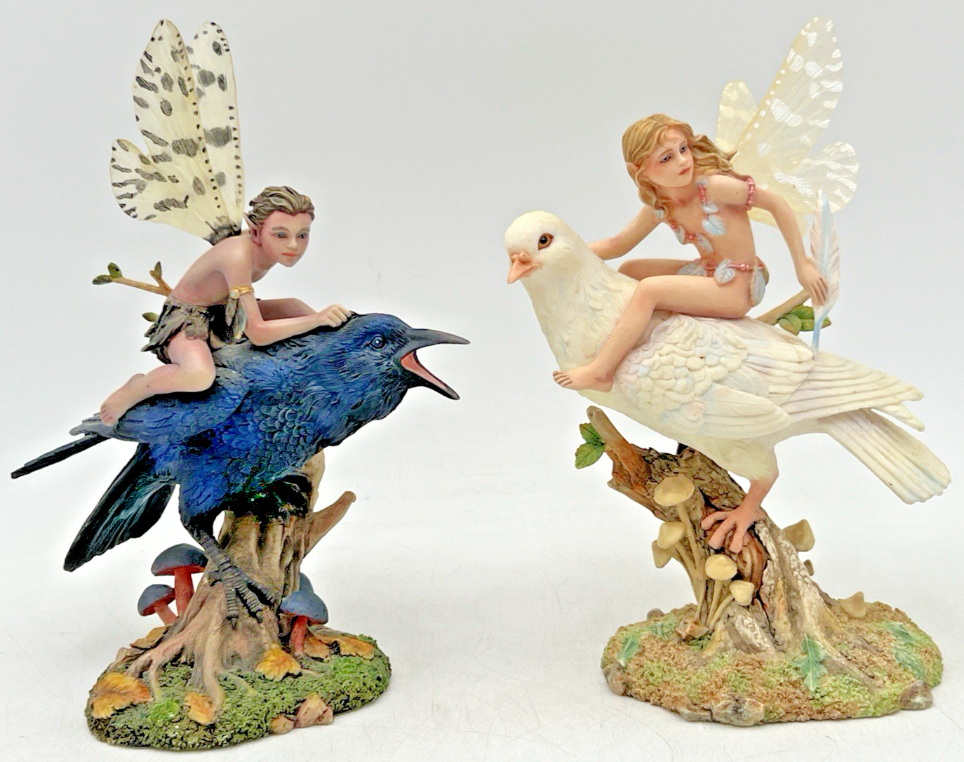 2006 DRAGONSITE FAIRIES DUSK SW41050 RAVEN & DAWN SW4160 SHEILA WOLK REPAIRED