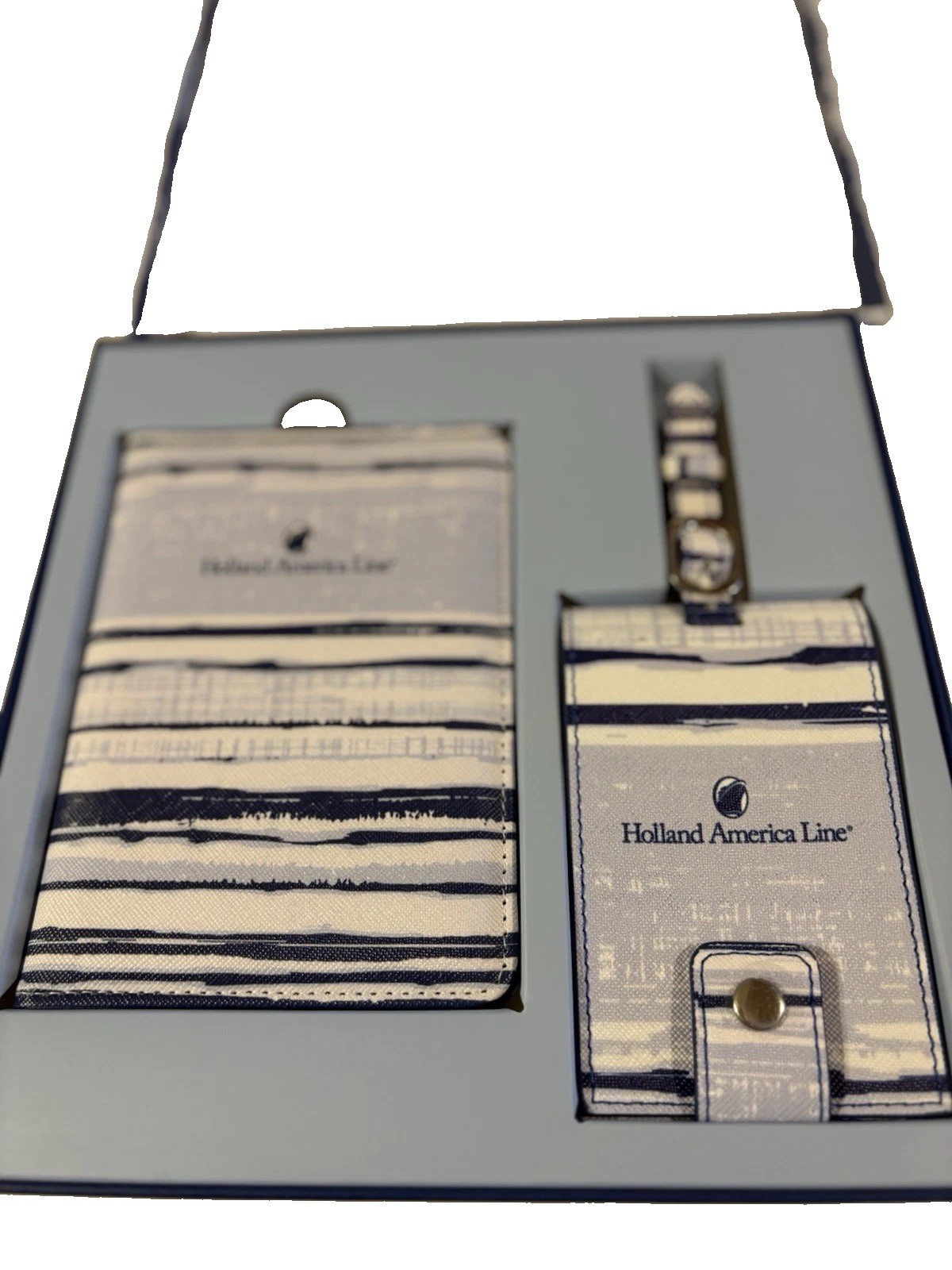 Holland America Cruise Line Passport Book Wallet Luggage Tag Collectors Box NEW