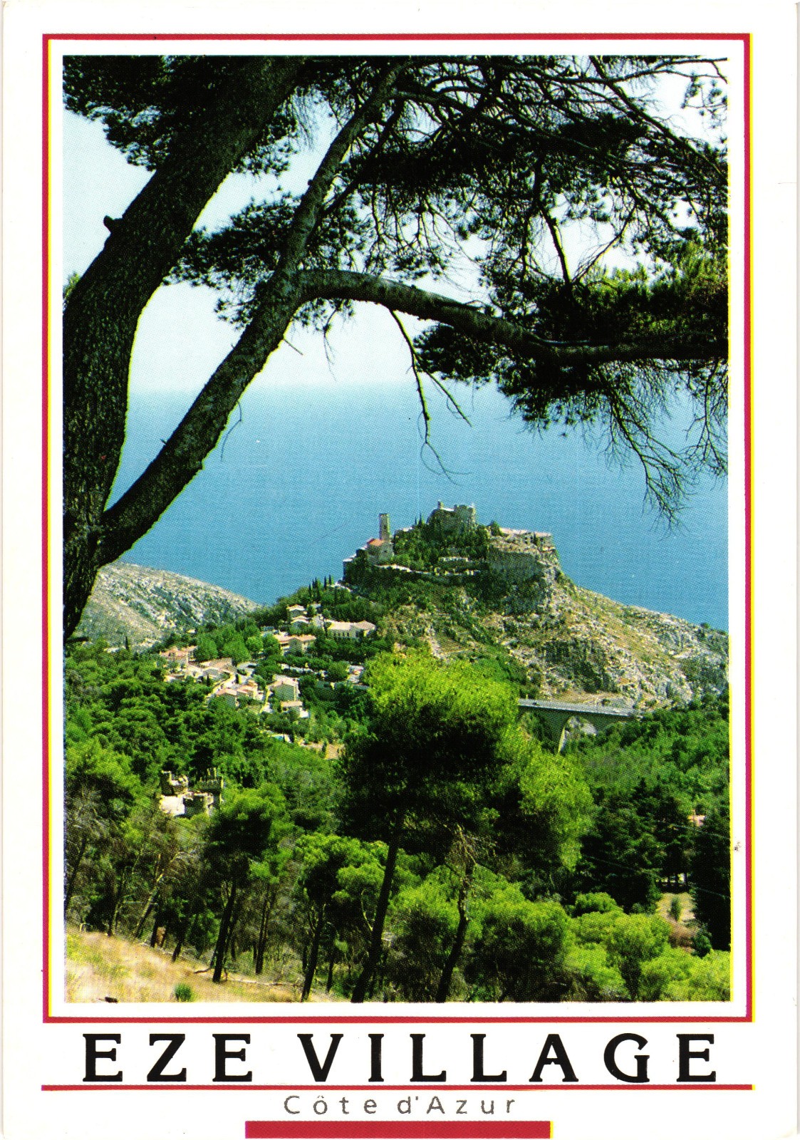 Eze Village Côte d’Azur France Hilltop Mediterranean Sea Postcard Unposted
