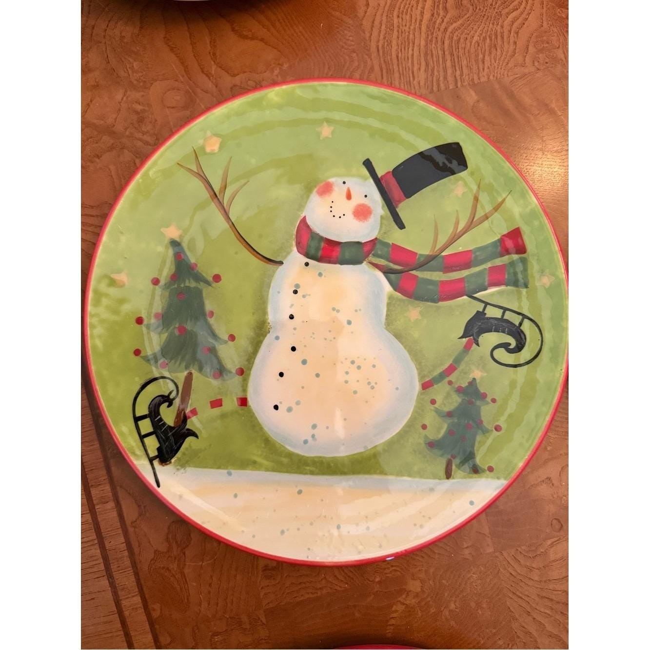 Susan Winget Snowman Dessert Plate 8\