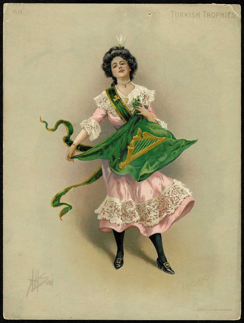 1903 IRELAND Turkish Trophies 6x8 Inch Card Advertising Tobacco Card #68