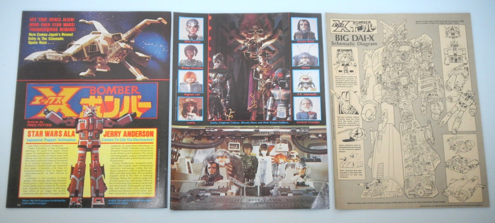 Vintage 1981 X-Bomber Star Fleet Big Dai-X Ad Print Poster Toy TV Promo Go Nagai