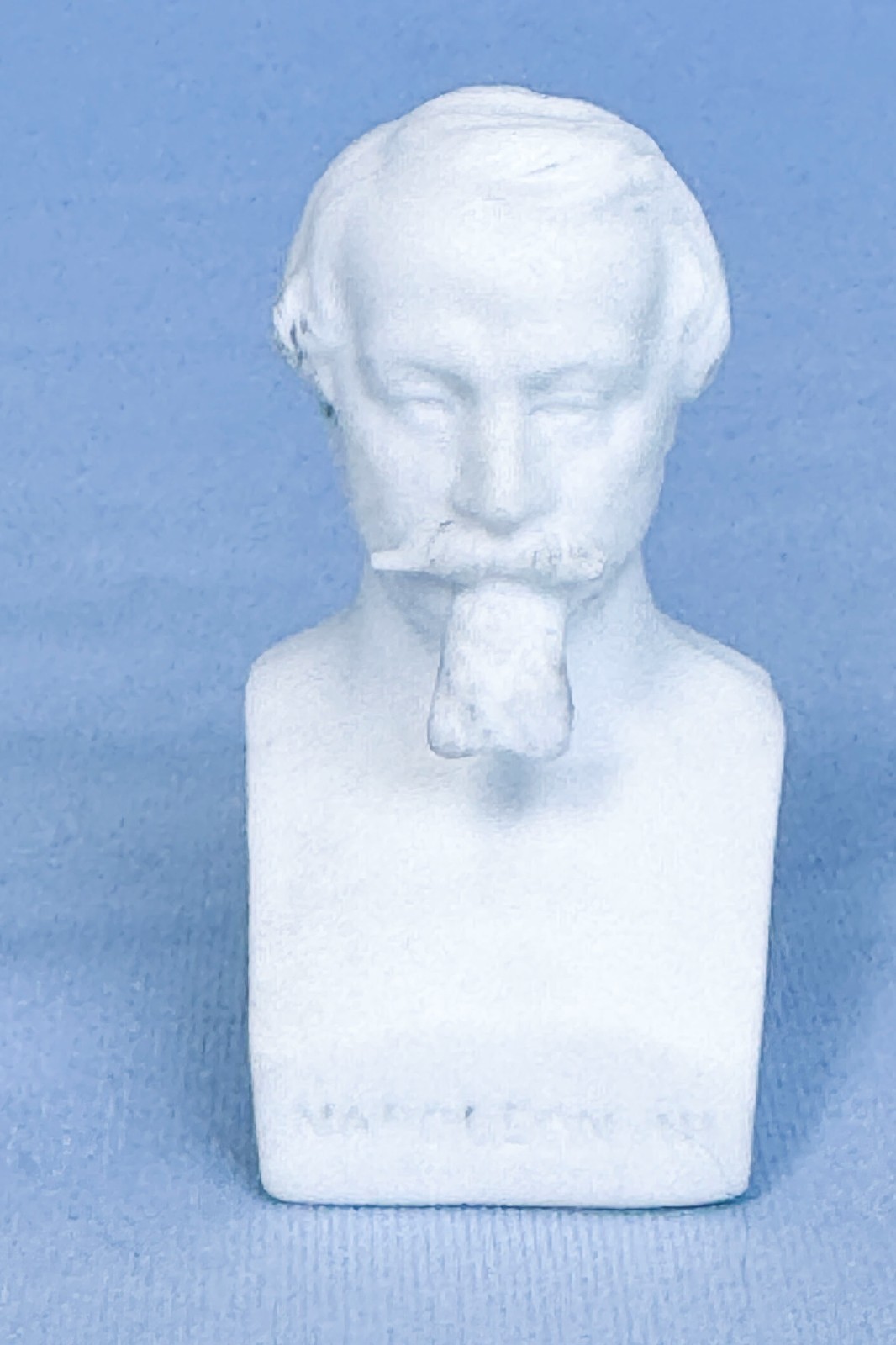 Antique Emperor Napoleon III Bisque Porcelain Bust, Signed w Makers Mark