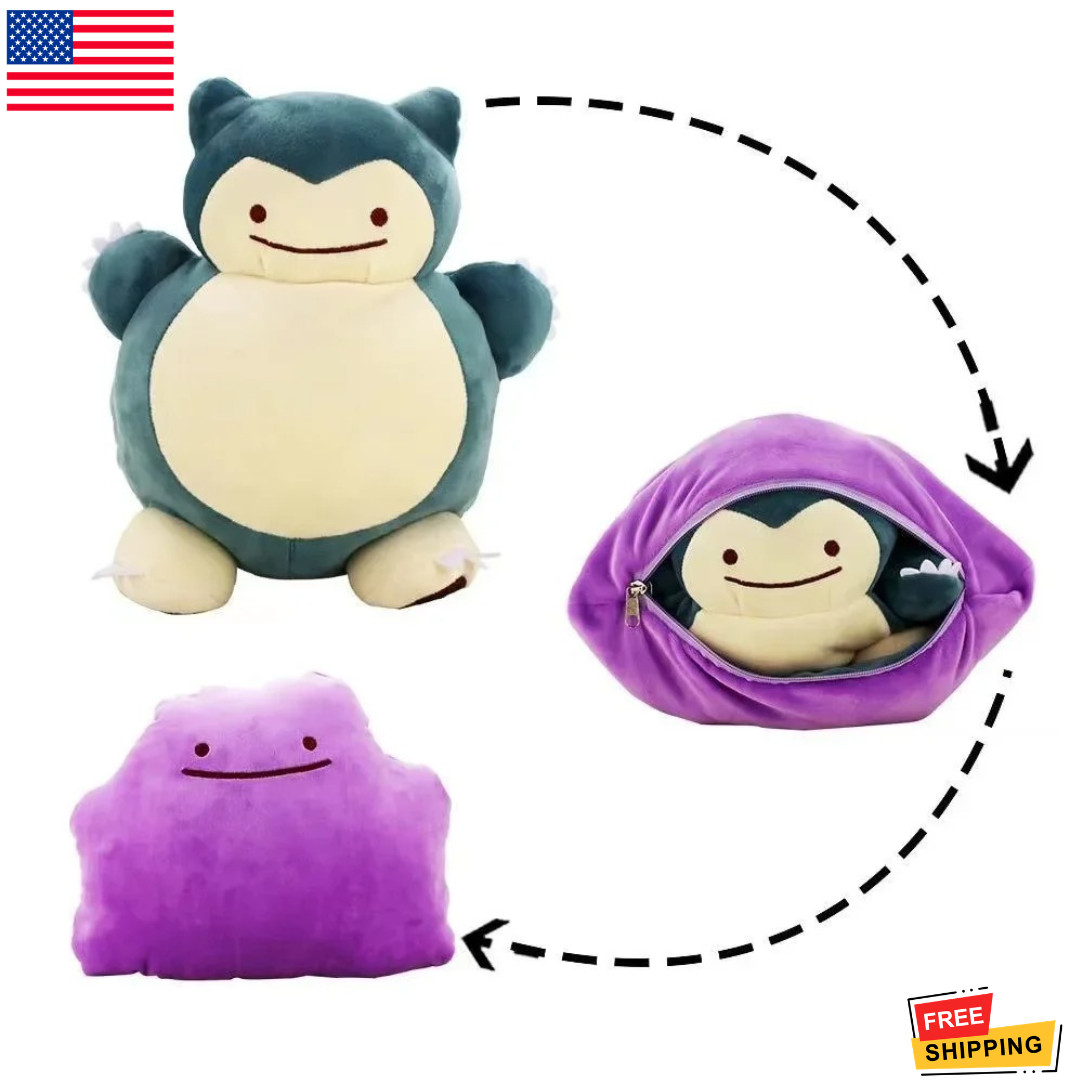20cm Pokémon Reversible Plush Pillow Ditto Snorlax Anime Doll Kids Gift Cushion