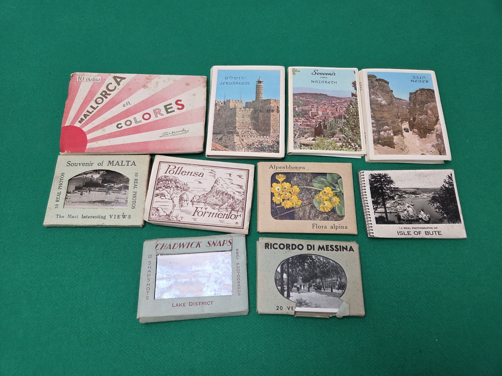 10 x Vintage Souvenir Photo Folder Booklets Job Lot Bundle Jerusalem UK Etc