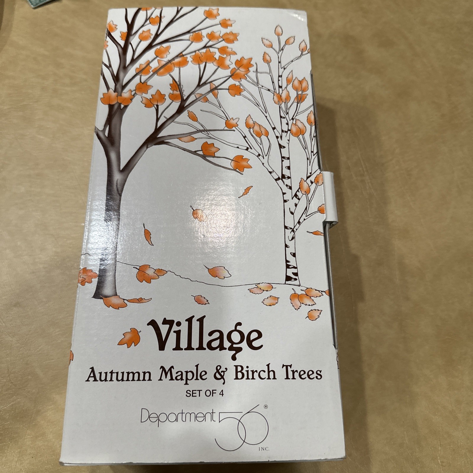 DEPARTMENT 56 VILLAGE Fall Holiday Autumn Maple & Birch Trees~Set of 4