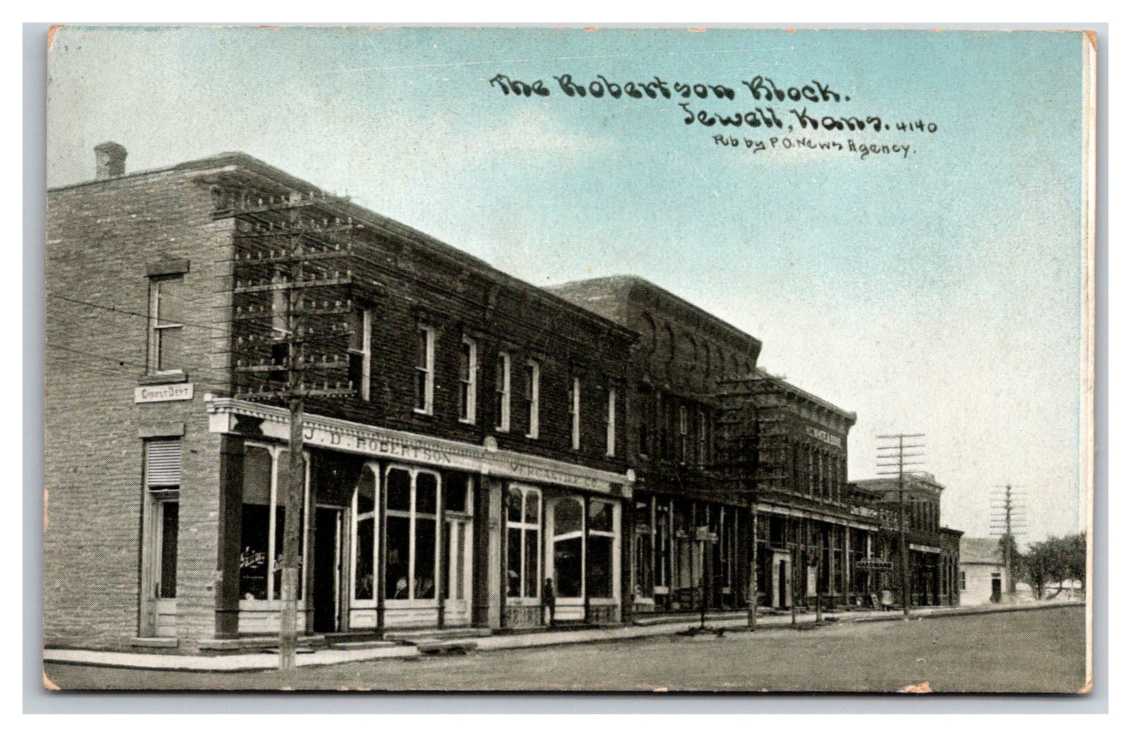 Jewell, Kansas The Robertson Block Exterior Building View 1912 KS