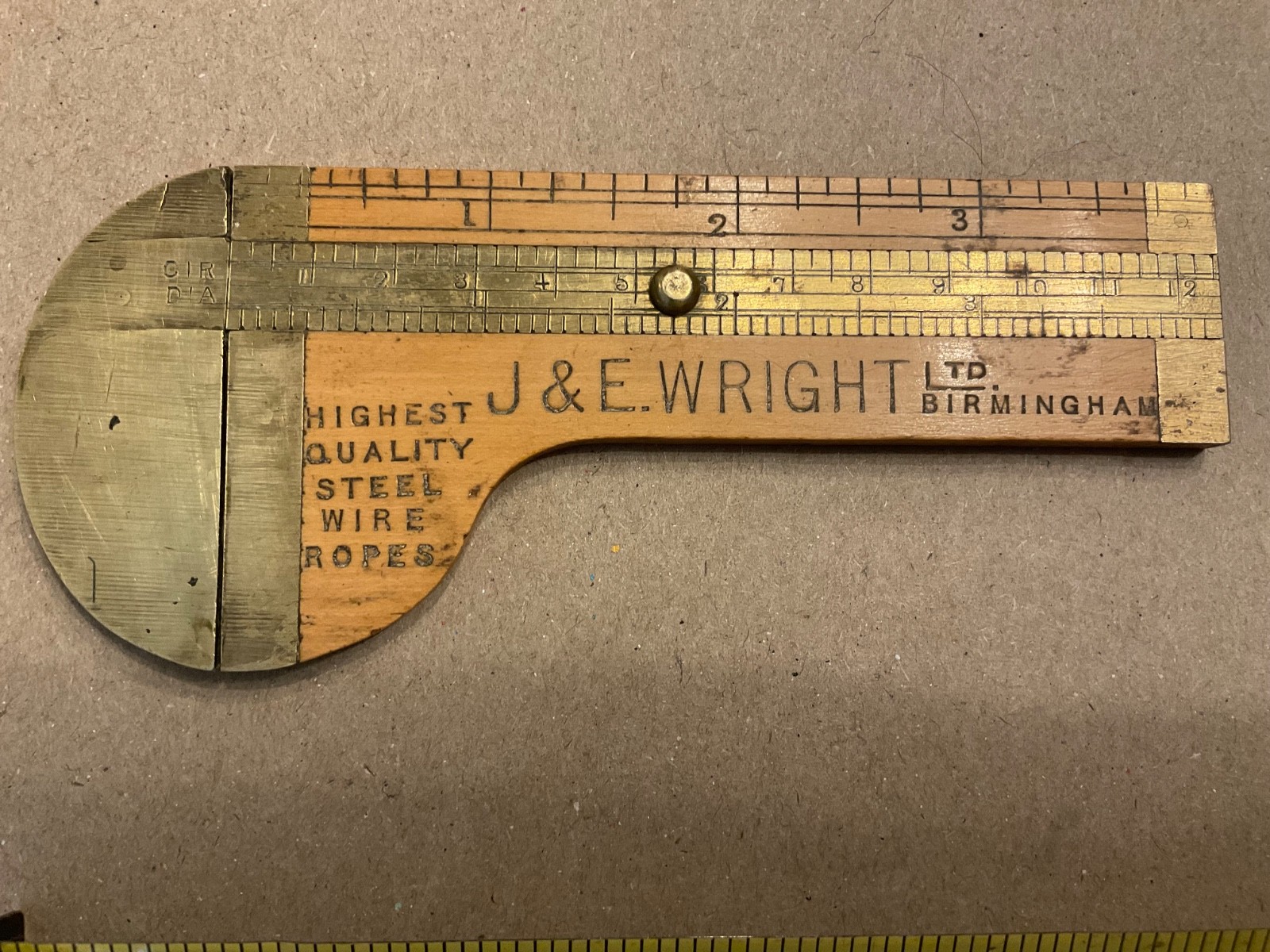 SLIDE RULE RULER GAUGE RARE VINTAGE VERY UNUSUAL SHAPE ANTIQUE CIRCA 1920 UNUSED