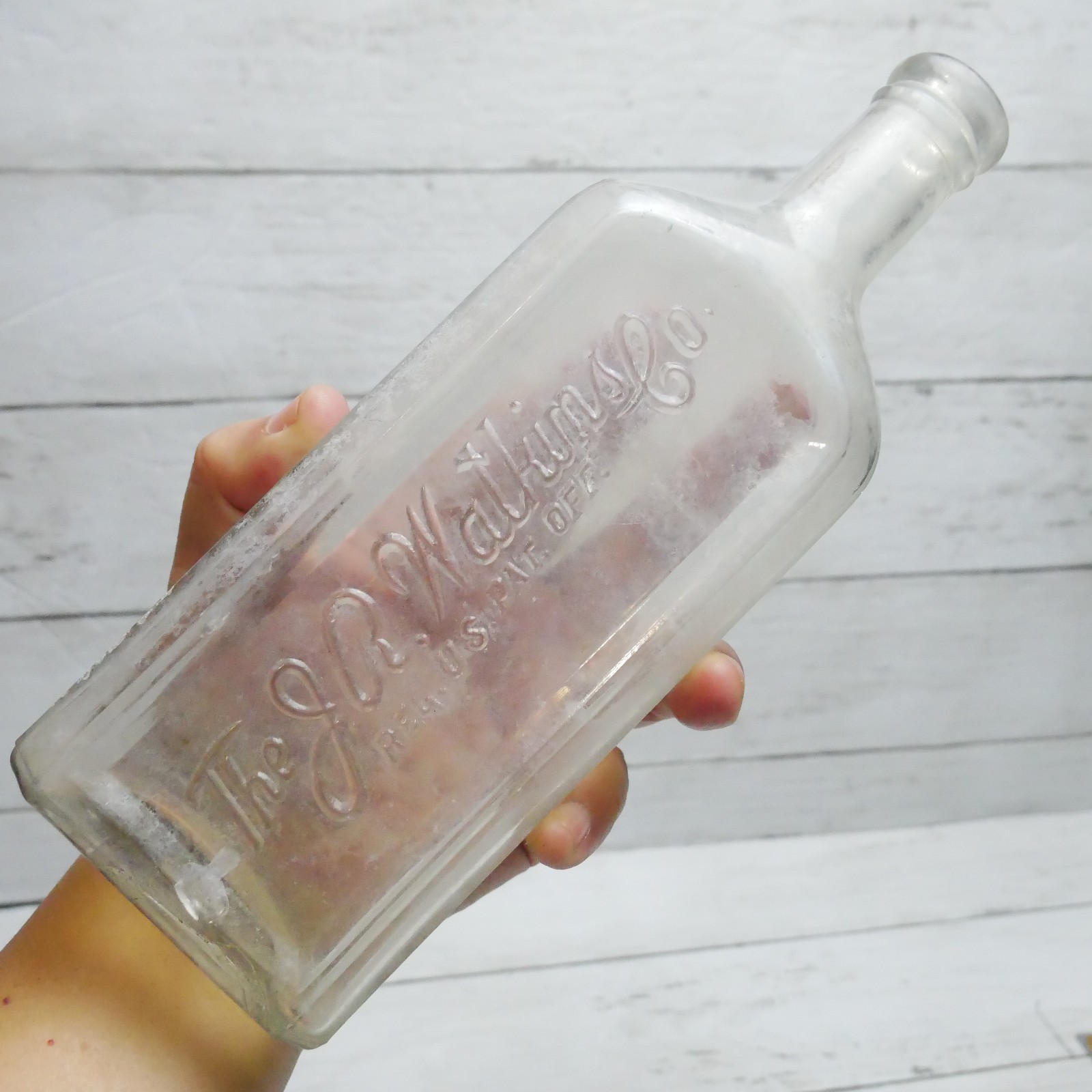 Vintage The J.R. Watkins Co Medicine Clear Embossed Bottle