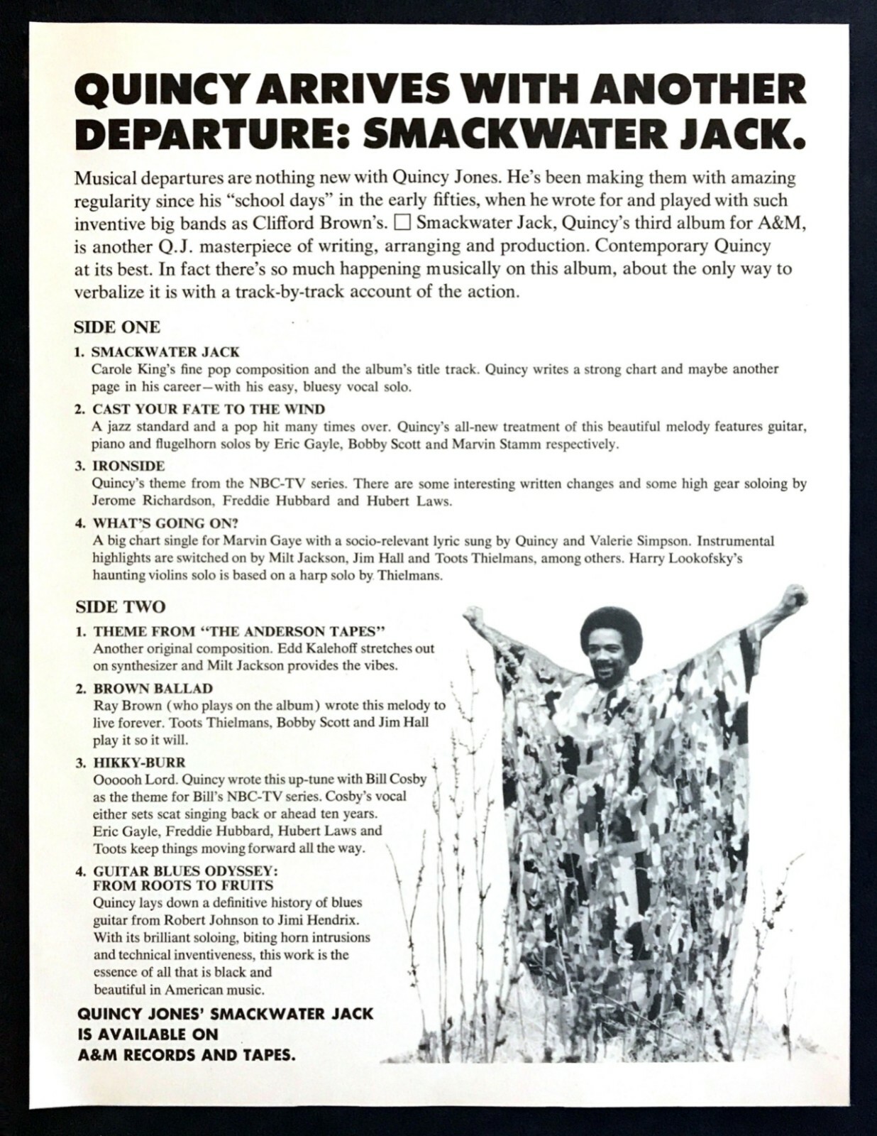 1971 Quincy Jones in Dashiki Robe photo \