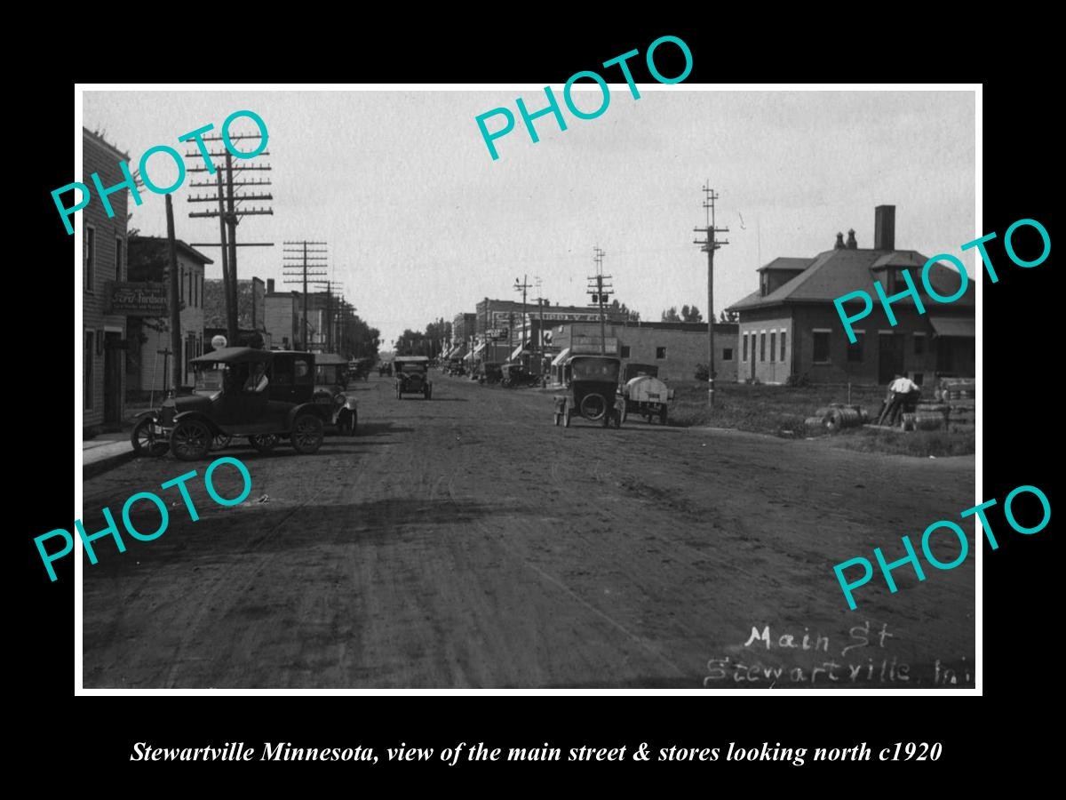 Stewartville Minnesota Main Street & Stores c1920 1 Old Large Historic Photo