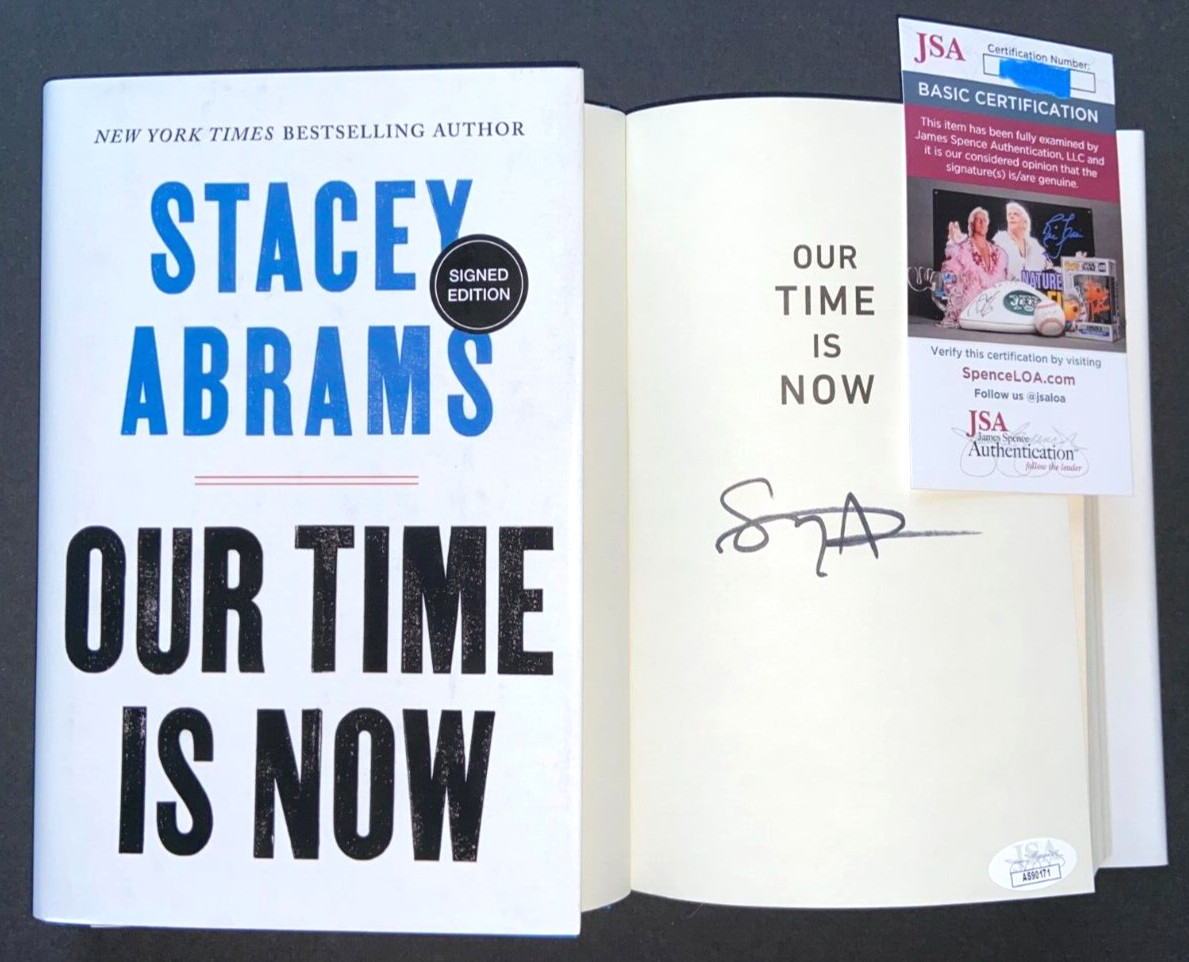 STACEY ABRAMS SIGNED HARDCOVER OUR TIME IS NOW BOOK GEORGIA 2024 PRESIDENT JSA