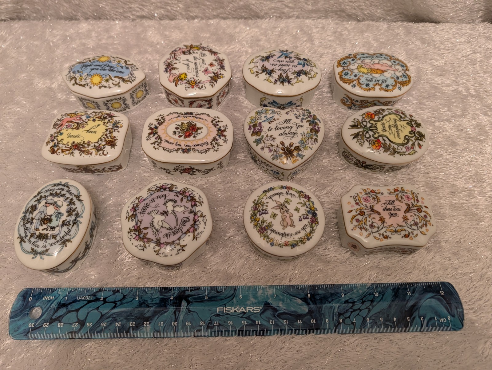 Franklin Porcelain Melodies of Love Music Box Complete Collection 1983 Japan- 12