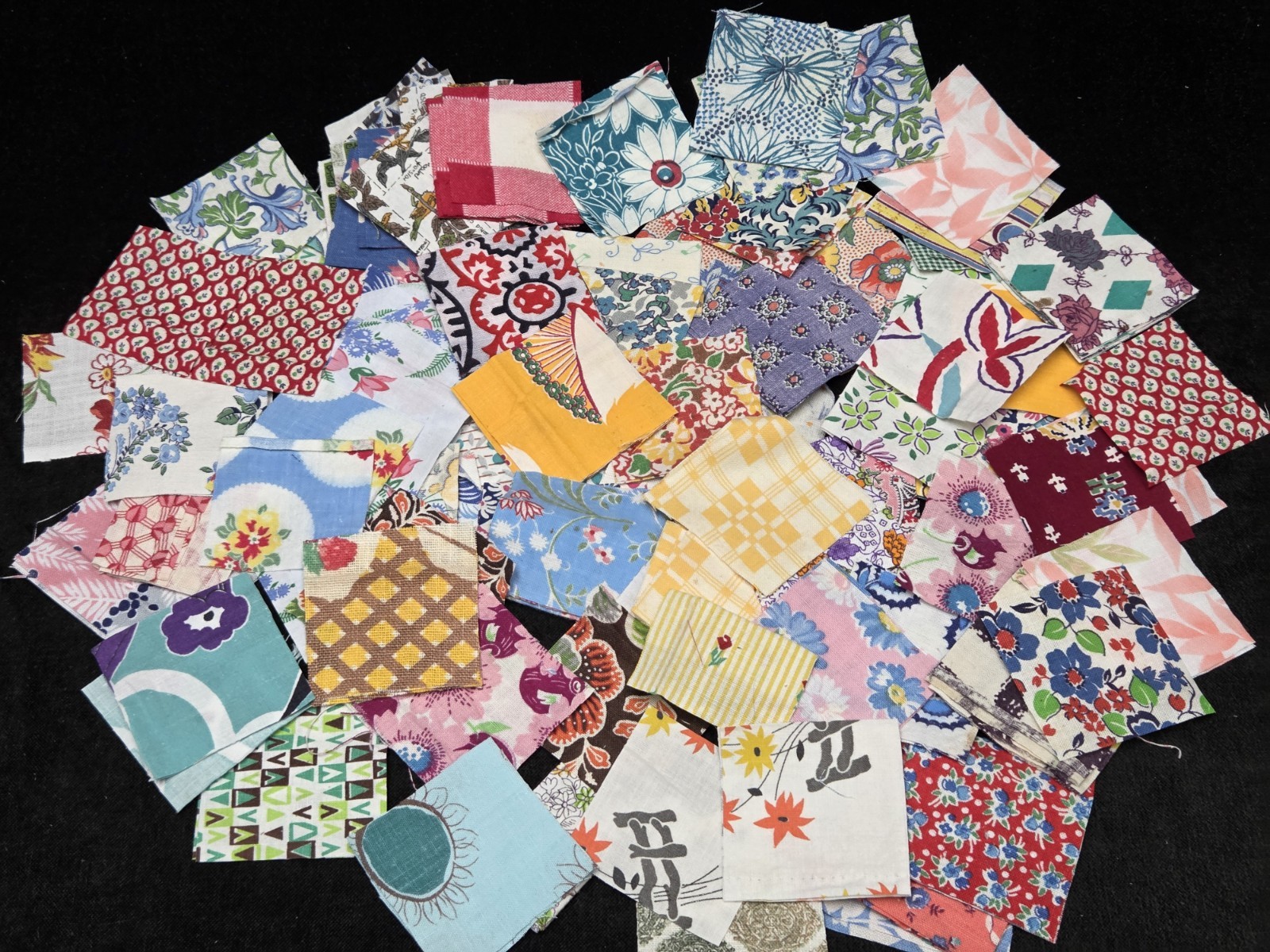 BEST 200 Vintage Feedsack Fabric Quilt Squares Flour Sack Material 40s Mixed LOT BEST 200 Vintage Feedsack Fabric Quilt Squares Flour Sack Material 40s Mixed LOT