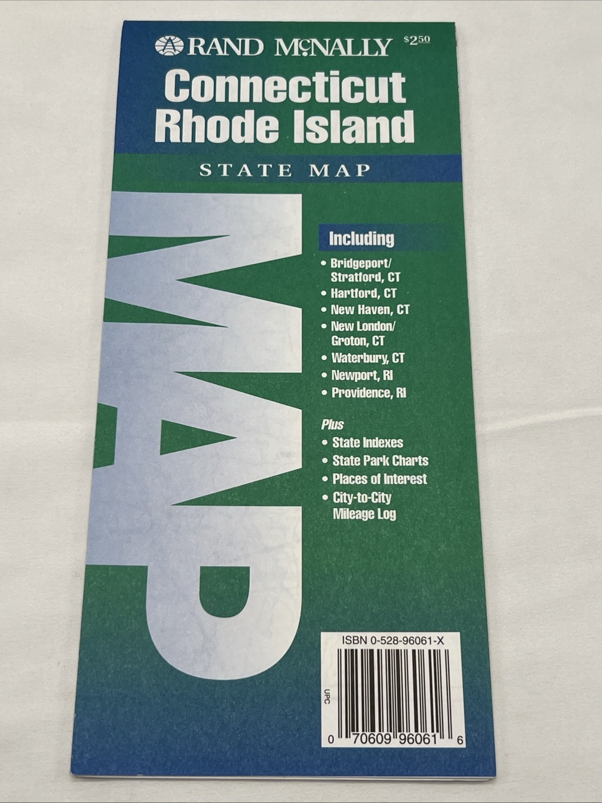 Rand McNally State Map Connecticut Rhode Island Paper Map 1994 Travel Map