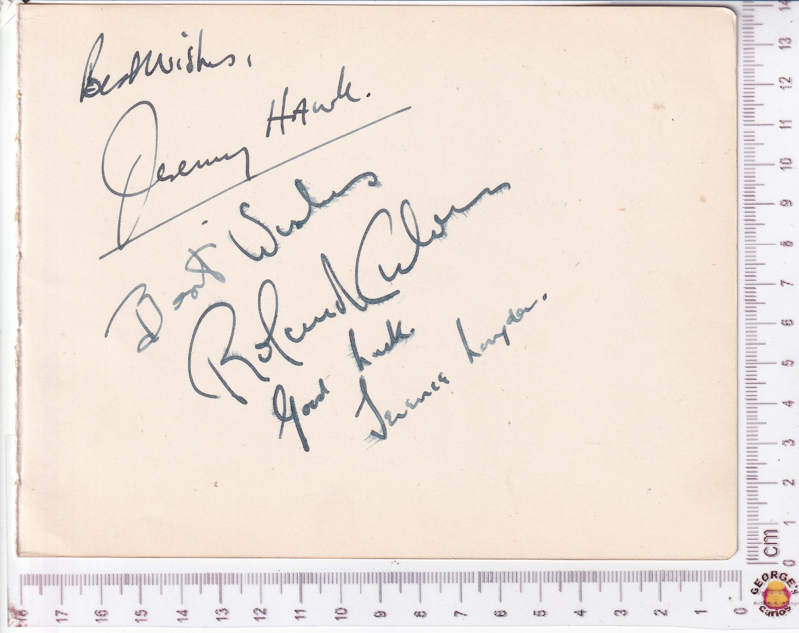 Jeremy Hawk, Roland Culver & Terence Longdon – Secretary Bird Autographs c 1970