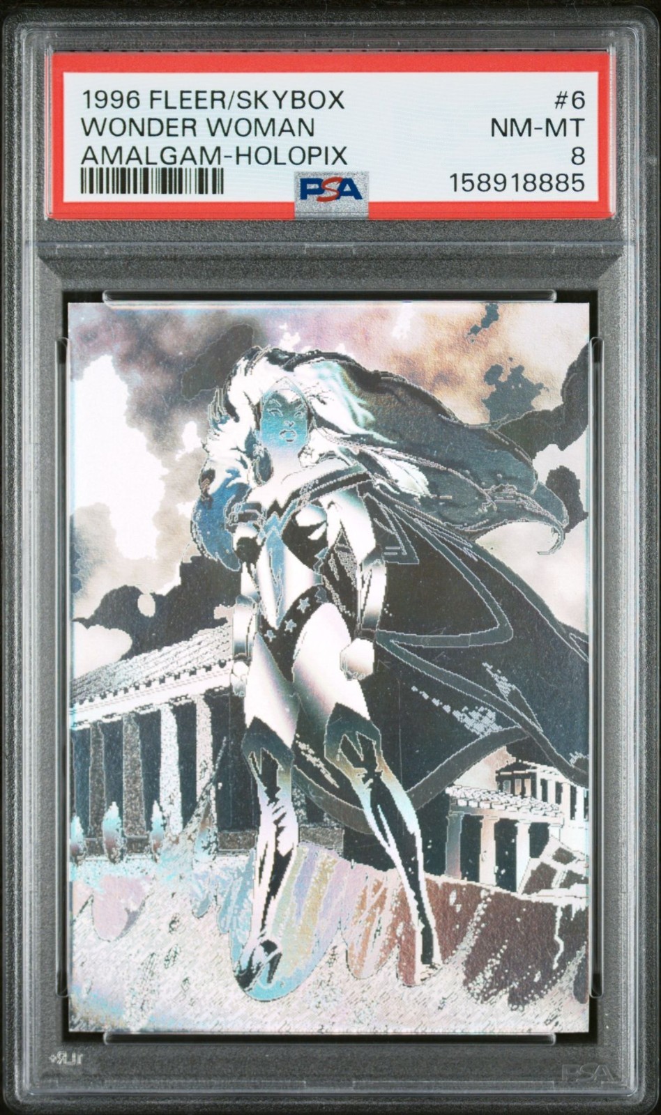 1996 Fleer Skybox Wonder Woman Amalgam Holopix #6 PSA 8 NM-MT Pop 6 Card IN HAND
