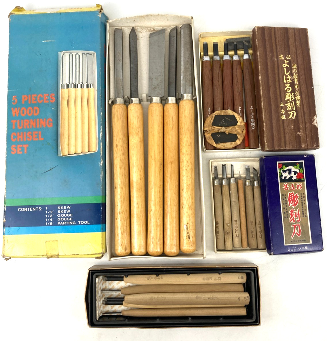 16pc Vintage Japanese Wood Carving Tools Chisels Gouges Hand Craft Set SA0677