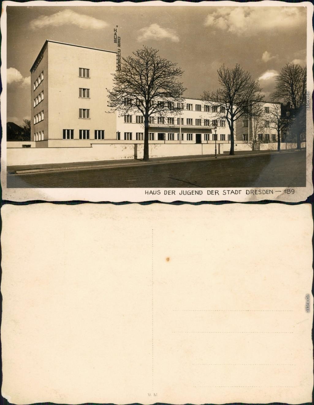 Postcard Dresden House of Youth of the City of Dresden 1932