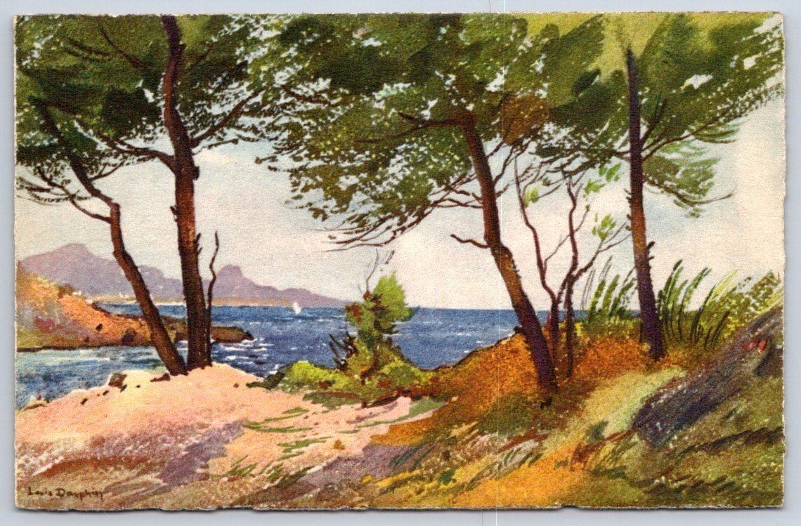 Antique France Postcard FRENCH RIVIERA Pine Trees Louis Dauphin