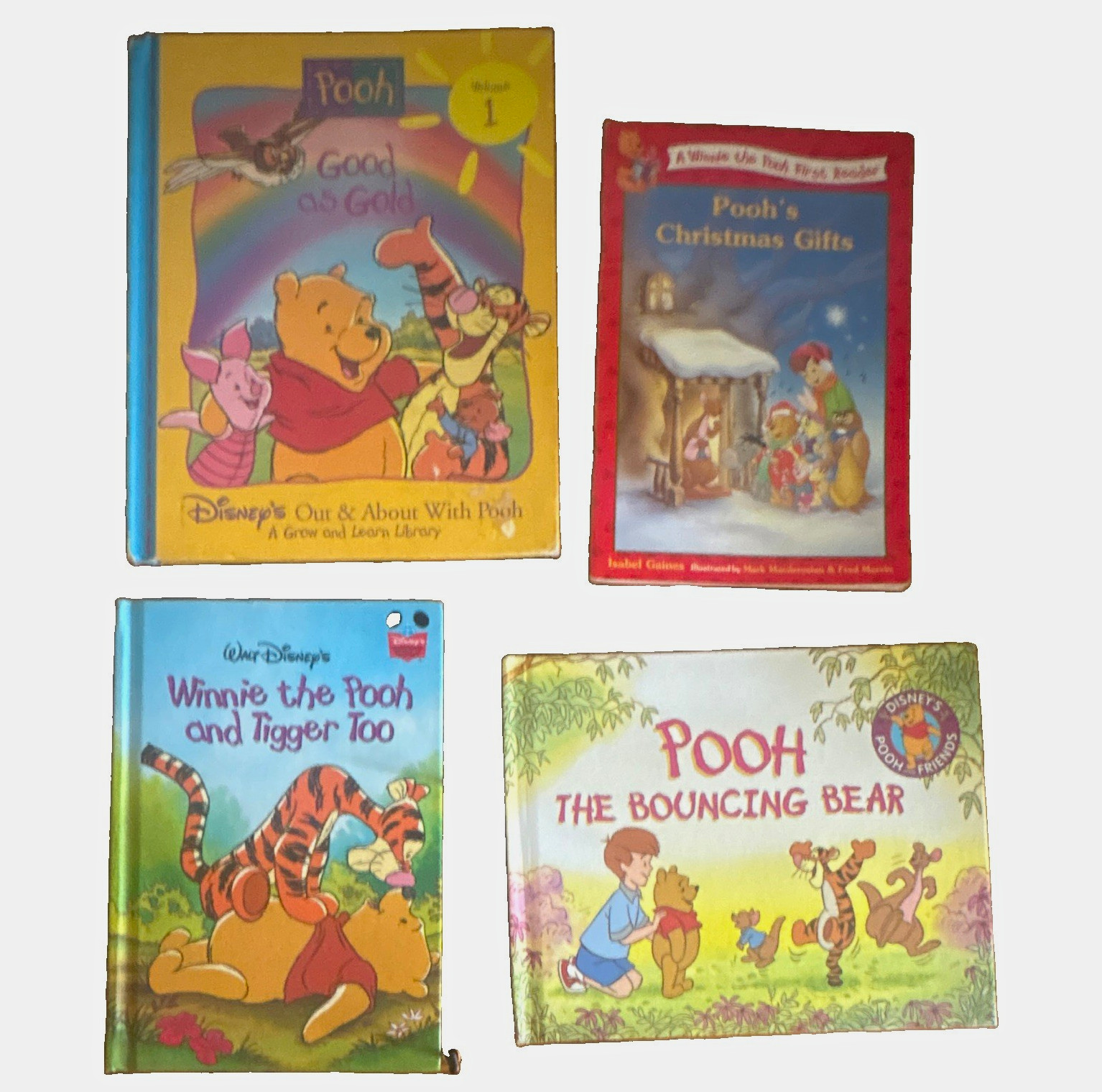 Vintage 1990s Disney Winnie the Pooh Books Lot of 4 Grolier Scholastic