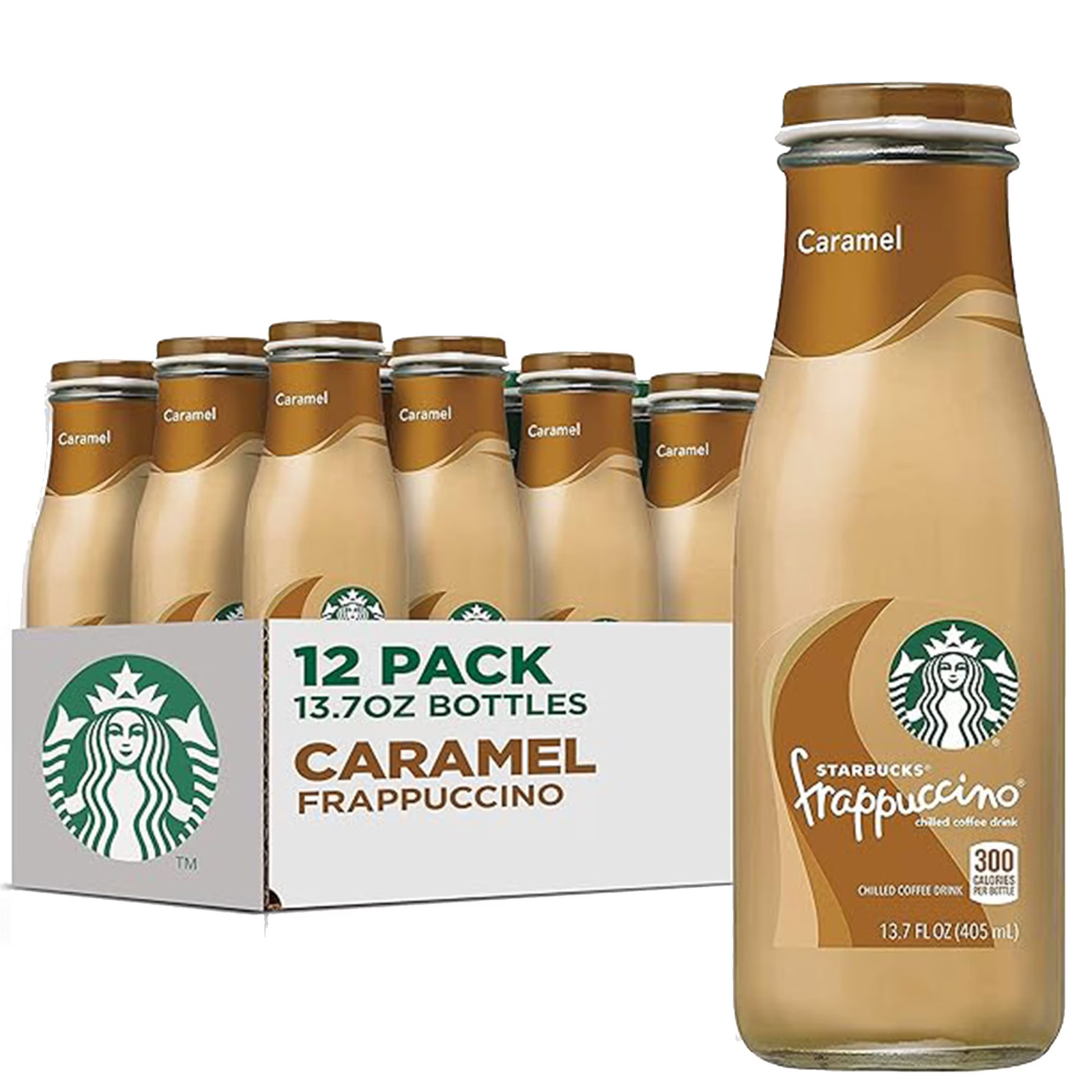 Starbucks Frappuccino Coffee Drink, Caramel Flavor, 13.7 fl oz Bottles (12 Pack)