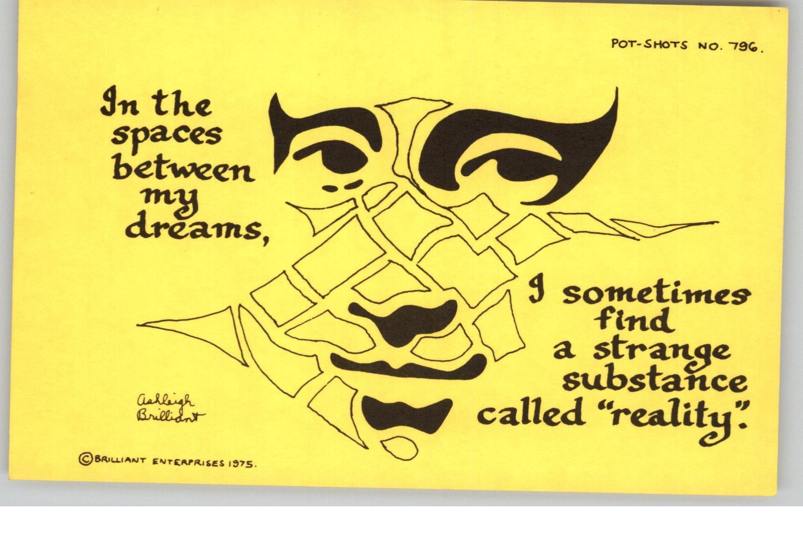 Pot-Shots No 796 1975 Reality Quote Postcard