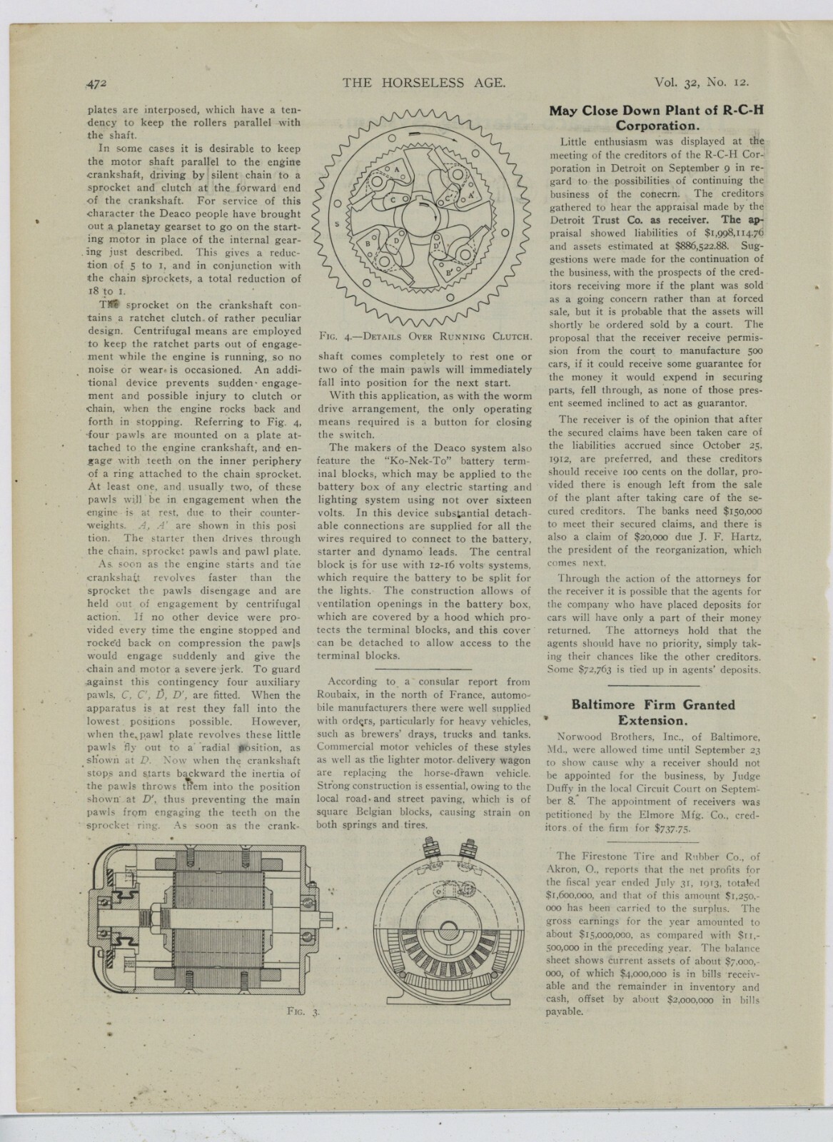 1913 R-C-H Co. Story - Robert C. Hupp - Assets into Receivership, Detroit Trust