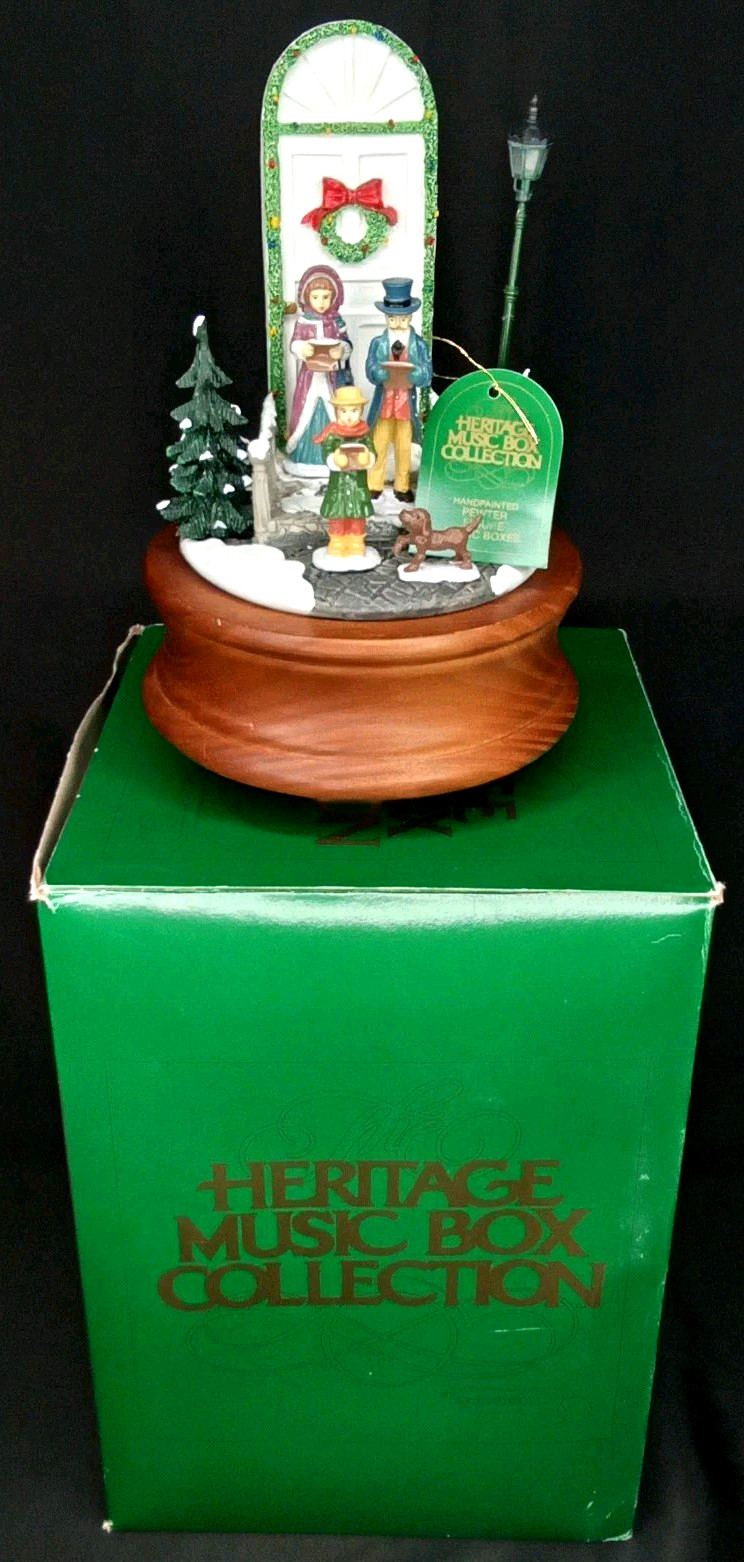 Vintage 1980s Dept 56 Heritage Christmas Musical Figurine With Original Box