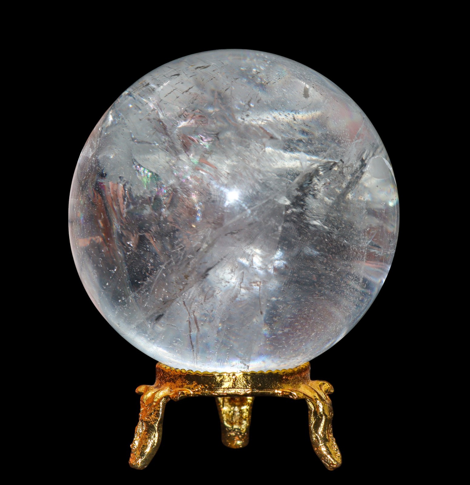 Small 60MM Clear Crystal Quartz Natural Stone Meditation Healing Sphere Ball