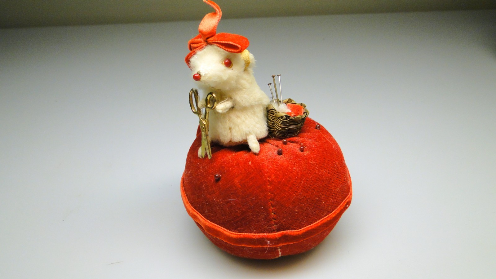 Rare Vintage Taxidermy Mouse Pincushion by Jerry Mc Millan w Tag