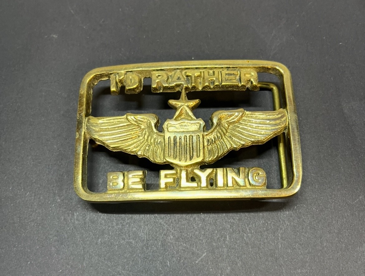 Solid Brass I\'d Rather Be Flying Pilot Recreational Commercial Aviation Vintage