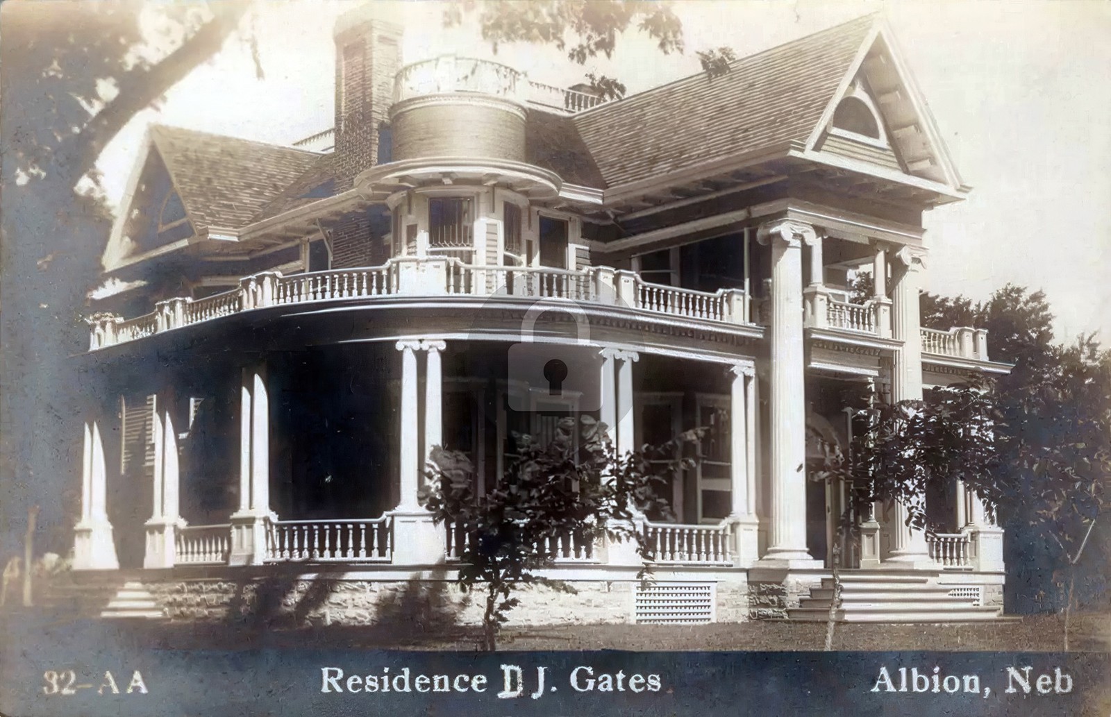 Albion NE Nebraska D.J. Gates Residence RPPC Photo Postcard COPY