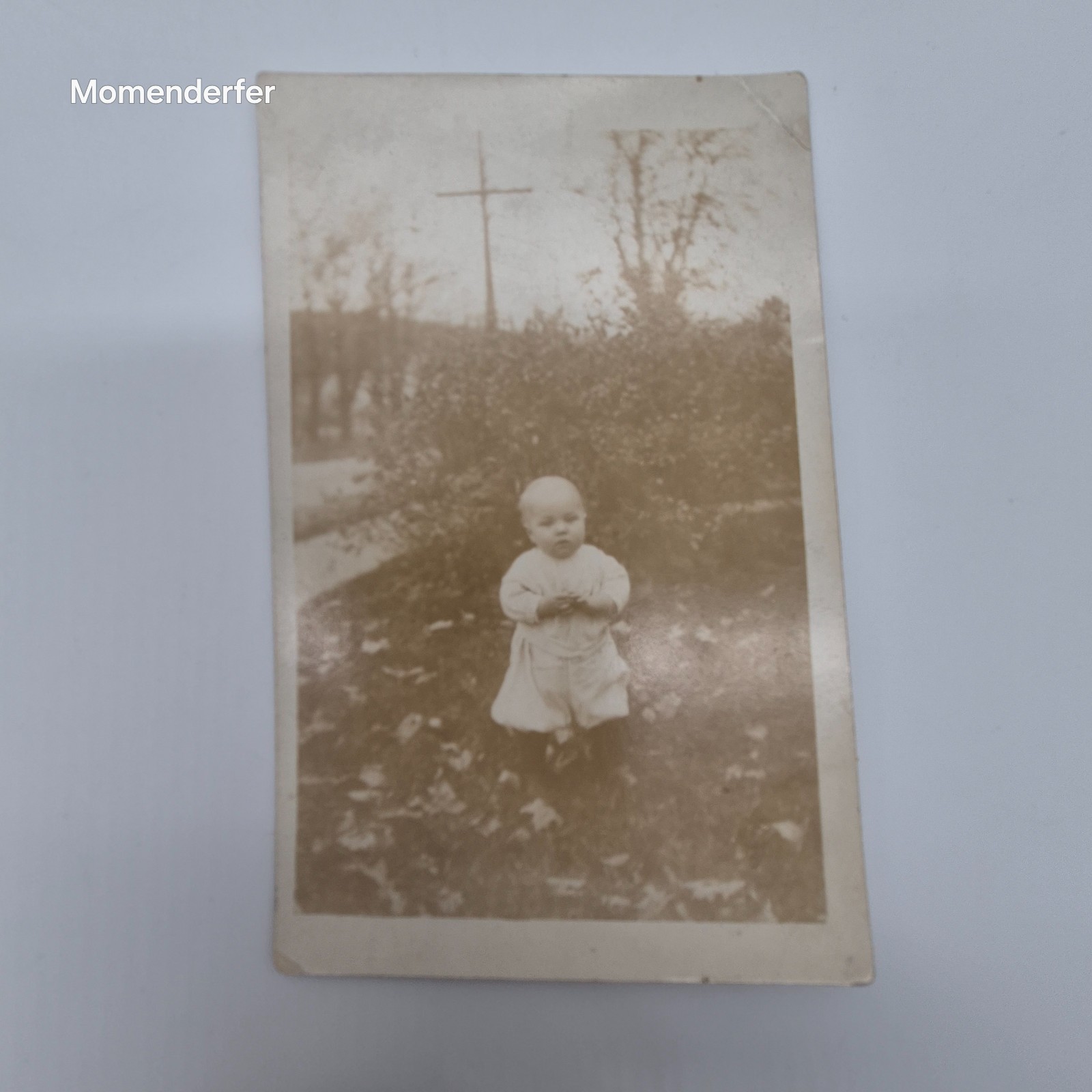 Antique RPPC Baby Toddler Outdoors Real Photo Postcard H.A. Boss Ludlow VT