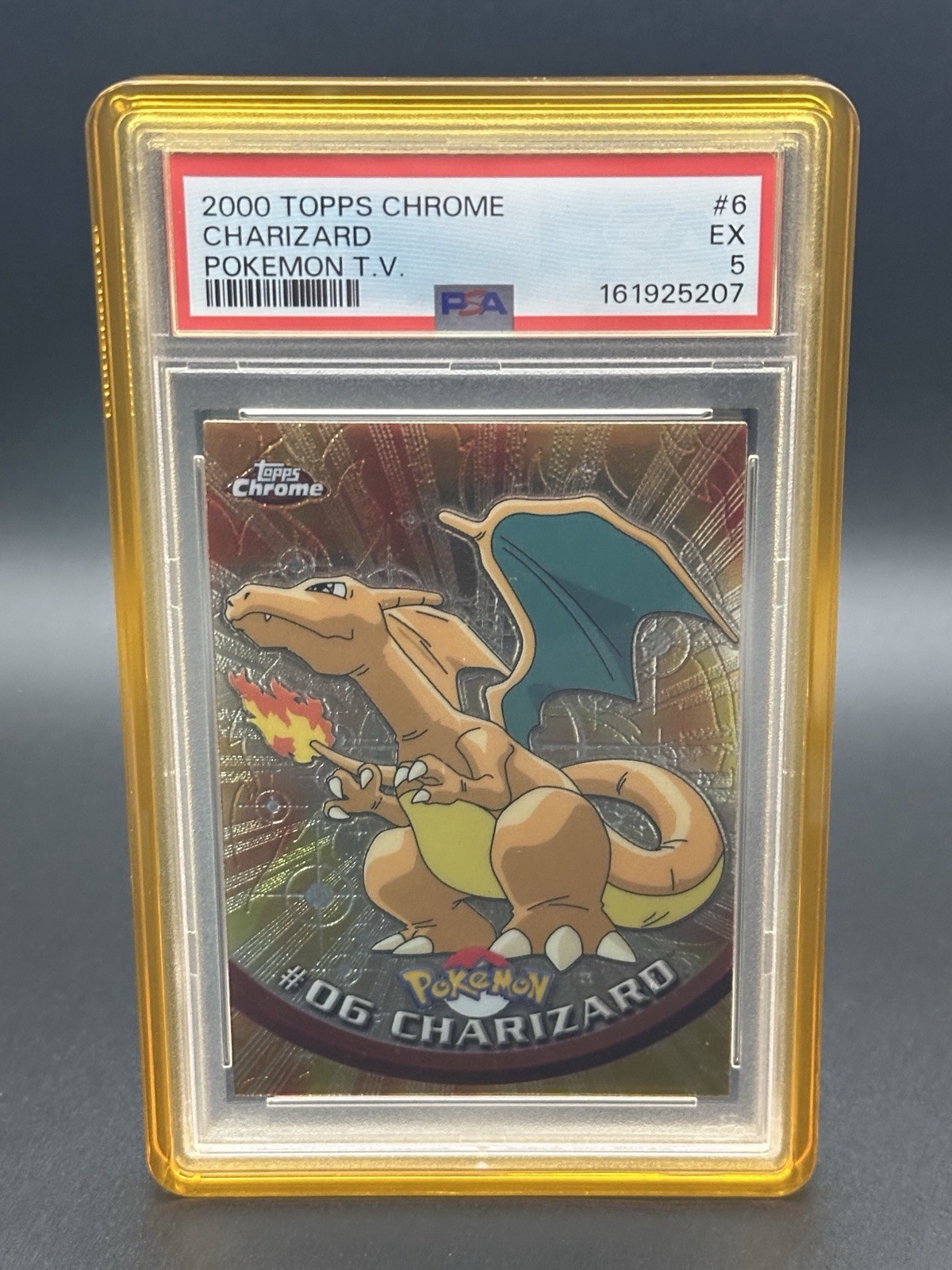 2000 Topps Chrome Pokémon Charizard Pokemon T.V. #6 PSA 5